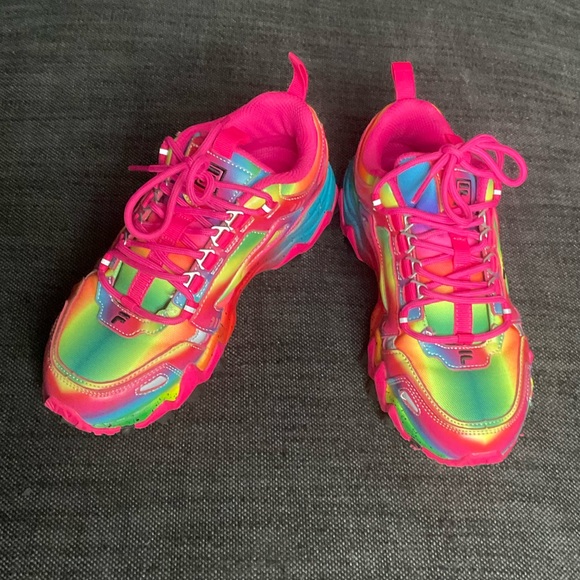 FILA Women's Oakmont TR Rainbow Chunky Platform Sneakers - Size 6 - Picture 4 of 8